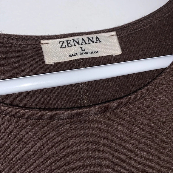 Zenana NWOT tank tunic dress in mocha - Picture 2 of 4